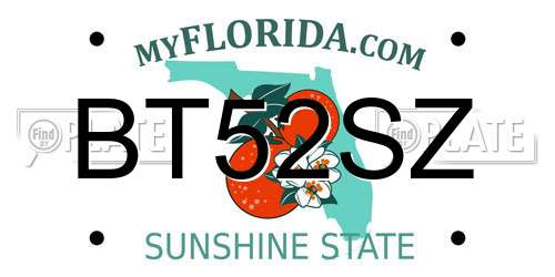 BT52SZ Florida License Plate