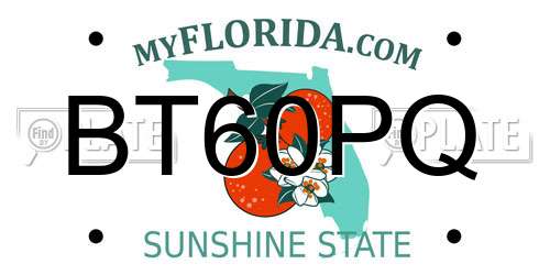 BT60PQ Florida License Plate
