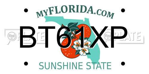 BT61XP Florida License Plate