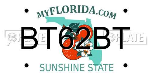 BT62BT Florida License Plate