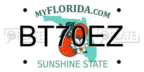 BT70EZ Florida License Plate