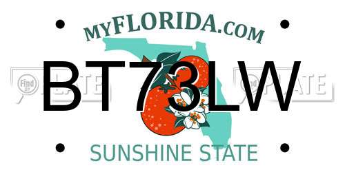 BT73LW Florida License Plate