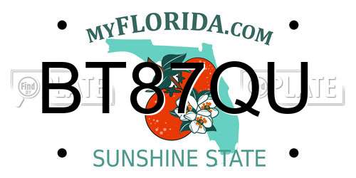 BT87QU Florida License Plate