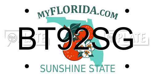 BT92SG Florida License Plate