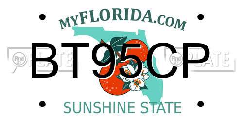 BT95CP Florida License Plate