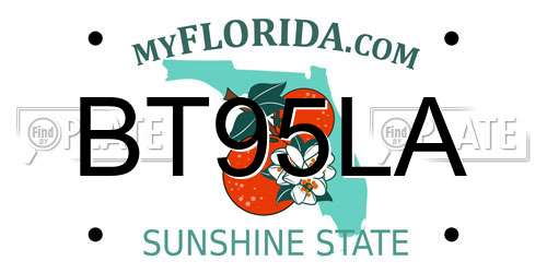 BT95LA Florida License Plate