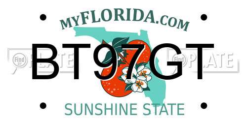 BT97GT Florida License Plate