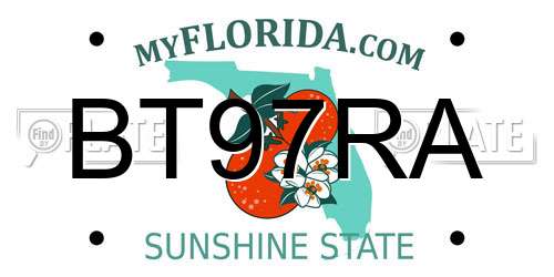 BT97RA Florida License Plate