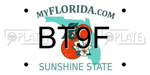 BT9F Florida License Plate