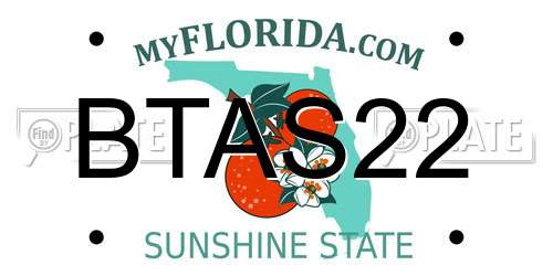 BTAS22 Florida License Plate