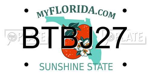 BTBJ27 Florida License Plate