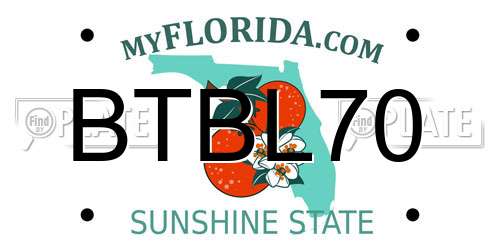 BTBL70 Florida License Plate
