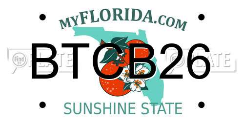 BTCB26 Florida License Plate