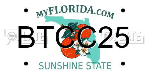 BTCC25 Florida License Plate