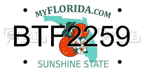 BTF2259 Florida License Plate