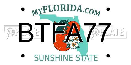 BTFA77 Florida License Plate