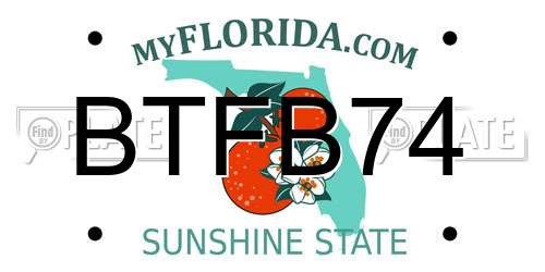 BTFB74 Florida License Plate
