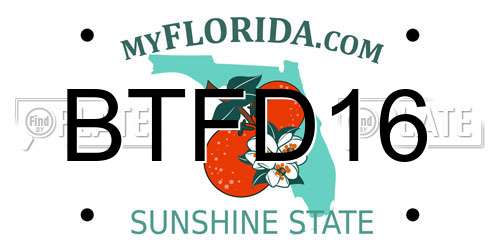 BTFD16 Florida License Plate