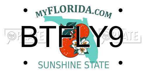 BTFLY9 Florida License Plate