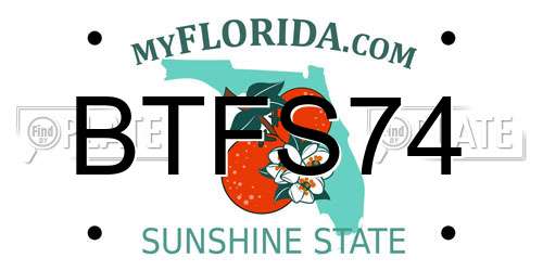 BTFS74 Florida License Plate
