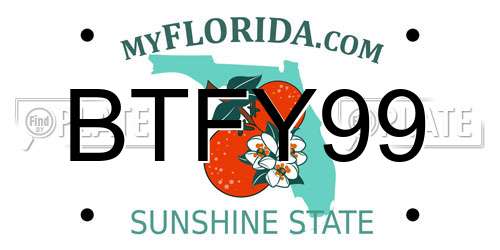 BTFY99 Florida License Plate
