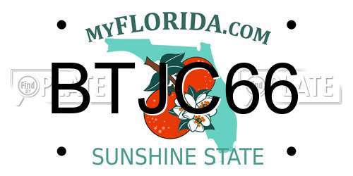 BTJC66 Florida License Plate