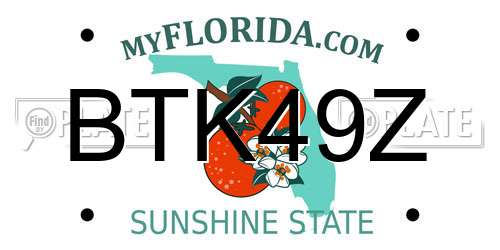 BTK49Z Florida License Plate