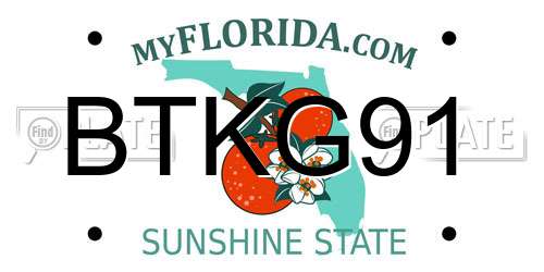 BTKG91 Florida License Plate
