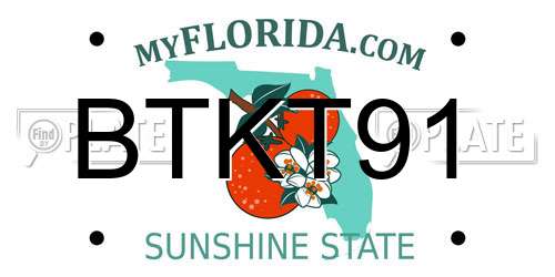 BTKT91 Florida License Plate