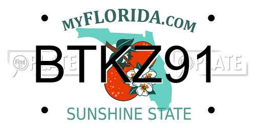 BTKZ91 Florida License Plate