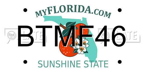 BTMF46 Florida License Plate