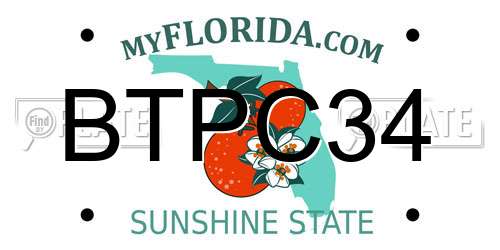 BTPC34 Florida License Plate