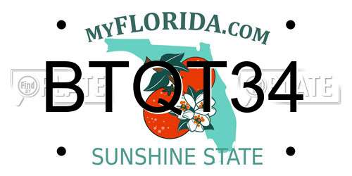 BTQT34 Florida License Plate