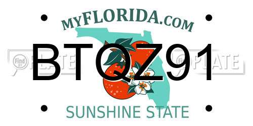 BTQZ91 Florida License Plate