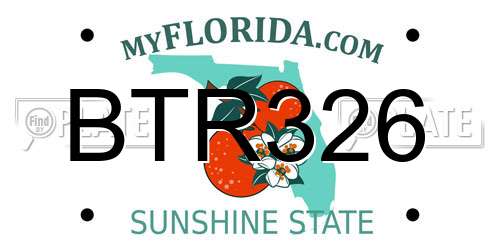 BTR326 Florida License Plate