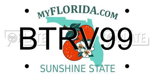 BTRV99 Florida License Plate