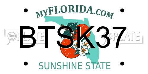 BTSK37 Florida License Plate
