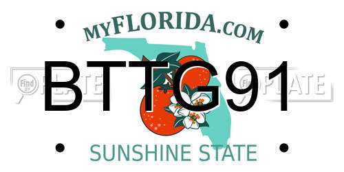 BTTG91 Florida License Plate