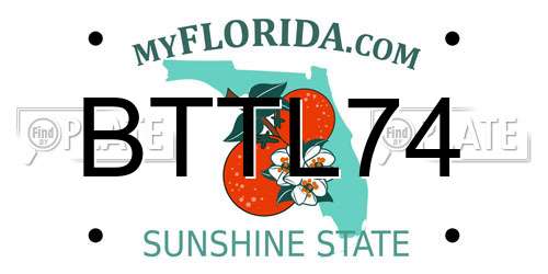 BTTL74 Florida License Plate