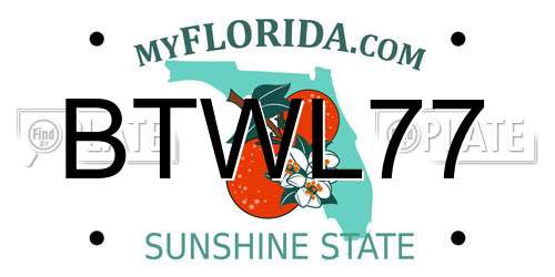 BTWL77 Florida License Plate