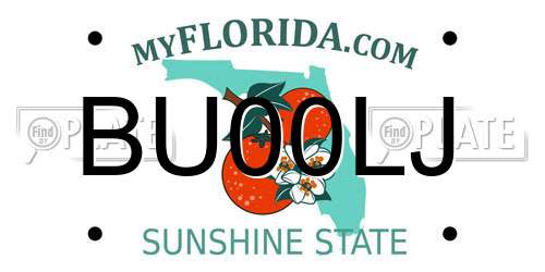 BU00LJ Florida License Plate