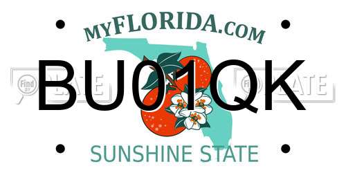 BU01QK Florida License Plate