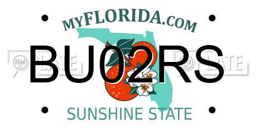 BU02RS Florida License Plate