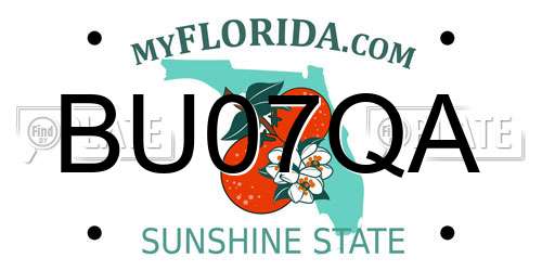 BU07QA Florida License Plate