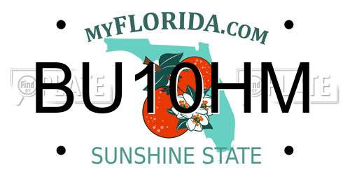 BU10HM Florida License Plate