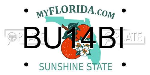 BU14BI Florida License Plate