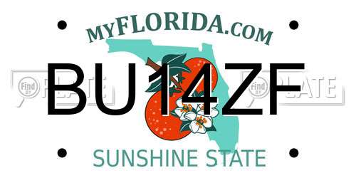 BU14ZF Florida License Plate