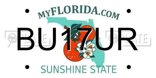 BU17UR Florida License Plate