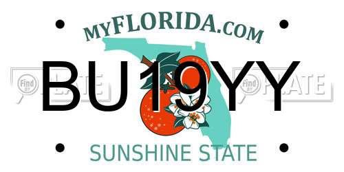 BU19YY Florida License Plate