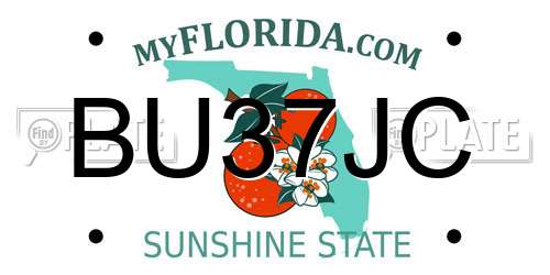 BU37JC Florida License Plate